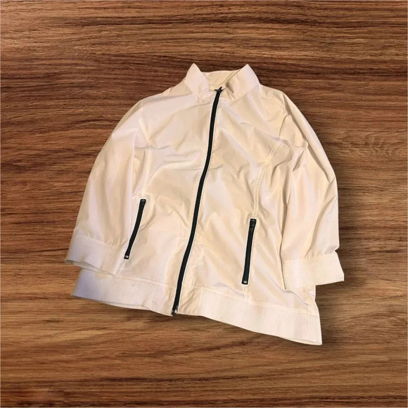 Chico's Addition White Windbreaker Size 12/14 - Picture 6 of 11
